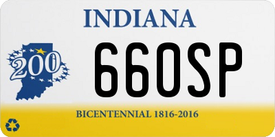 IN license plate 660SP