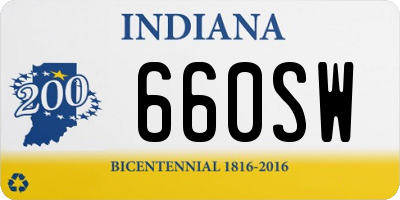 IN license plate 660SW