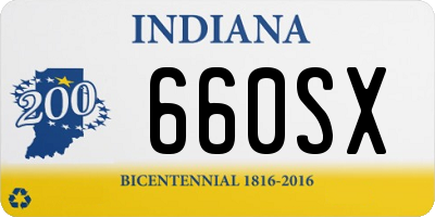 IN license plate 660SX