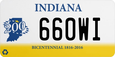 IN license plate 660WI
