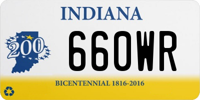 IN license plate 660WR