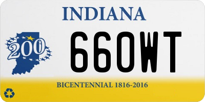 IN license plate 660WT