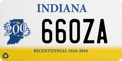 IN license plate 660ZA