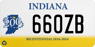 IN license plate 660ZB