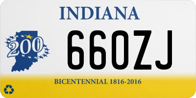 IN license plate 660ZJ