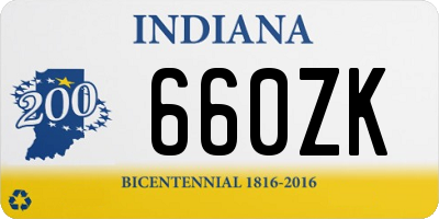 IN license plate 660ZK