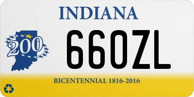 IN license plate 660ZL