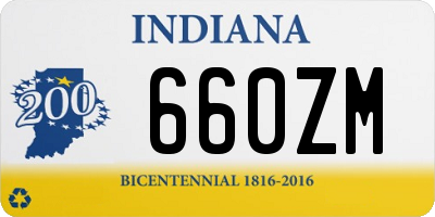 IN license plate 660ZM