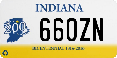 IN license plate 660ZN