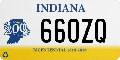 IN license plate 660ZQ