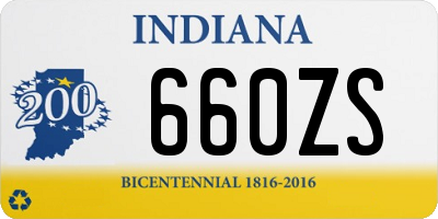 IN license plate 660ZS