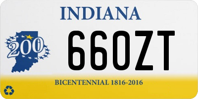 IN license plate 660ZT