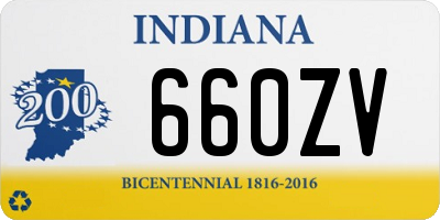 IN license plate 660ZV