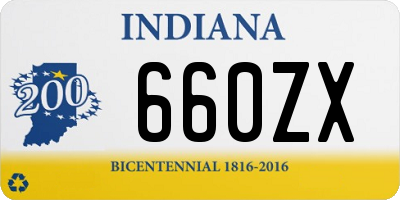 IN license plate 660ZX