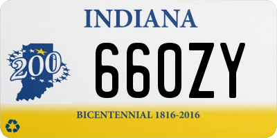 IN license plate 660ZY