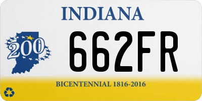 IN license plate 662FR