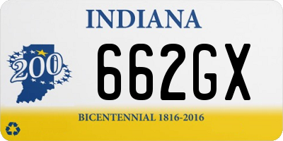 IN license plate 662GX