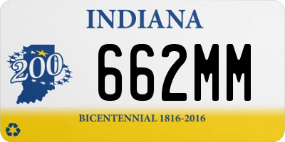 IN license plate 662MM