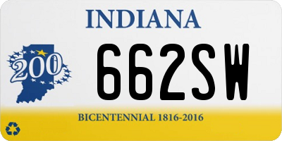 IN license plate 662SW