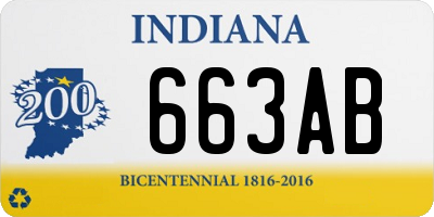 IN license plate 663AB