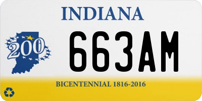 IN license plate 663AM