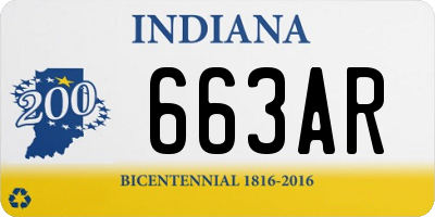 IN license plate 663AR