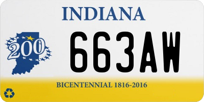 IN license plate 663AW