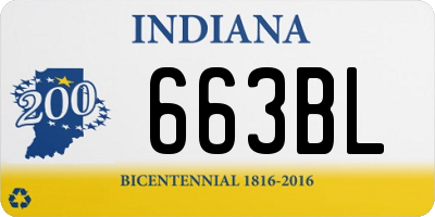 IN license plate 663BL