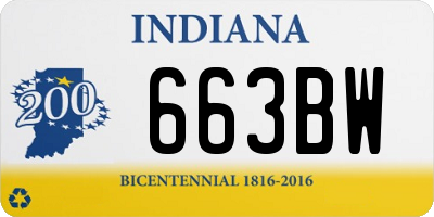 IN license plate 663BW