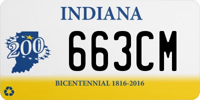 IN license plate 663CM