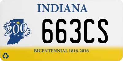 IN license plate 663CS