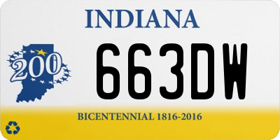 IN license plate 663DW