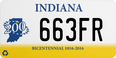 IN license plate 663FR