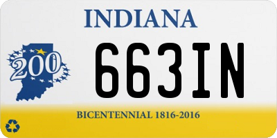 IN license plate 663IN