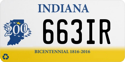 IN license plate 663IR