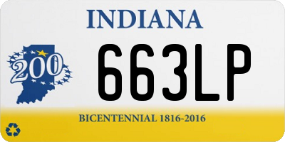 IN license plate 663LP