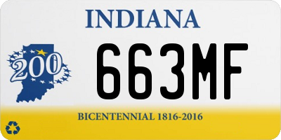 IN license plate 663MF