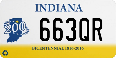 IN license plate 663QR