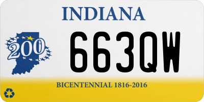 IN license plate 663QW