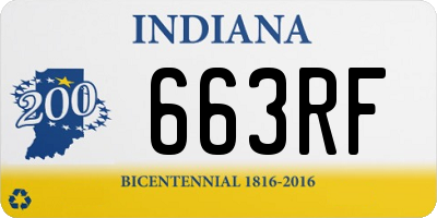 IN license plate 663RF