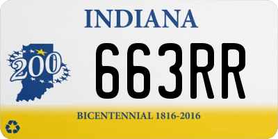 IN license plate 663RR