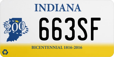 IN license plate 663SF