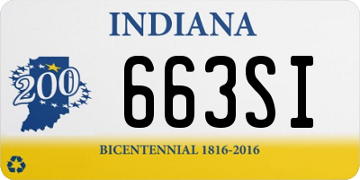 IN license plate 663SI