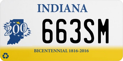 IN license plate 663SM