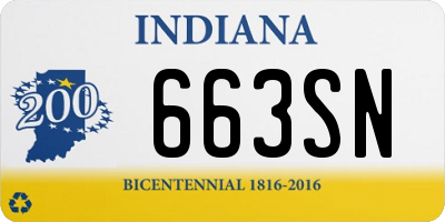 IN license plate 663SN