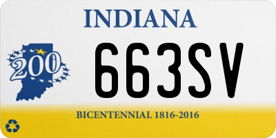 IN license plate 663SV