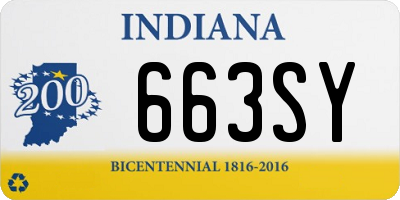 IN license plate 663SY