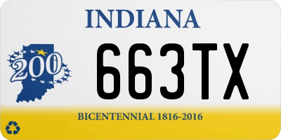 IN license plate 663TX