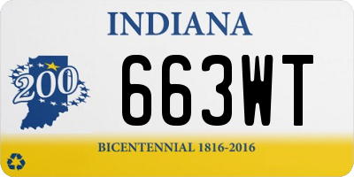 IN license plate 663WT