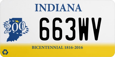 IN license plate 663WV